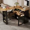 Ausziehbarer Bartisch 138-193x39x105cm Esstisch Stauraum Produktbild-Vorschau 1