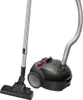 A gray and black canister vacuum cleaner with a silver telescopic wand and black floor head is shown against a white background. Podgląd zdjęcia produktu