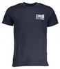 Herren Kurzarm T-Shirt Blau mit Rundhals und Druck-Logo Produktbild-Vorschau 1