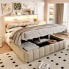 Letto imbottito 140x200 cm con spazio contenitore Anteprima dell’immagine prodotto 2
