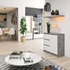 Commode à tiroirs et portes CIELA - béton / blanc Voir les images du produit 4