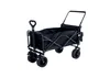 A black foldable outdoor wagon with extra-wide off-road tires is shown against a white background. Produktbild-Vorschau