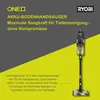 A marketing image for a Ryobi cordless vacuum cleaner, featuring product details and branding. Produktbild-Vorschau