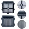 A collage of vacuum cleaner filters and close-up views of their pleats. Produktbild-Vorschau