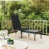 vidaXL Sonnenliege mit Fußhocker PE-Rattan Grau Produktbild-Vorschau 2