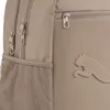 A close-up view of a brown backpack, showing zippers and a mesh pocket. Anteprima dell’immagine prodotto