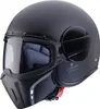 A matte black Caberg Ghost X Jethelm motorcycle helmet is shown against a white background. Voir les images du produit