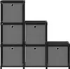vidaXL Scaffale a cubi con 6 contenitori Nero 103x30x72,5 Anteprima dell’immagine prodotto 13