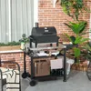 Outsunny Grillwagen aus Edelstahl mit Klapptisch – Mobiler Produktbild-Vorschau 2
