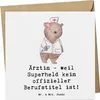 Mr. & Mrs. Panda Klappkarte Ärztin Superheld - Weiß - Produktbild-Vorschau 1