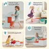 A collage of four images showing children interacting with soft foam building blocks in various play scenarios, highlighting developmental benefits. Anteprima dell’immagine prodotto