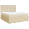 vidaXL Boxspringbett mit Matratze Creme 180x200 cm Stoff Produktbild-Vorschau 2