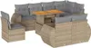 vidaXL 9-tlg. Garten-Sofagarnitur mit Kissen Beige Poly Produktbild-Vorschau 1