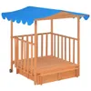 vidaXL Kinderspielhaus mit Sandkasten Tannenholz Blau UV50 Produktbild-Vorschau 3