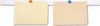 Two yellow sticky notes pinned to a white surface. Produktbild-Vorschau