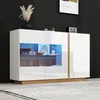 MODFU Hochglanz Kommode Sideboard mit 3 Türen, Schrank Produktbild-Vorschau 1