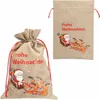 12x Weihnachtsgeschenksack Weihnachtsmann Schlitten 22x32cm Produktbild-Vorschau 5