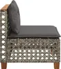 vidaXL Gartensofa ohne Armlehnen mit Kissen Grau Poly Produktbild-Vorschau 5
