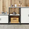 vidaXL Rangement de cuisine HATTEM Blanc 60 x 50 x 92 cm Voir les images du produit 4