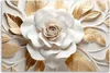 Leinwandbild Weiße und goldene Blüte 3D 120x80 Feeby Weiß Produktbild-Vorschau 3