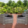 Poltrona lounge da giardino AREBOS in rattan polivalente | Anteprima dell’immagine prodotto 5