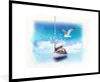 MuchoWow® MuchoWow® Gerahmtes Poster Boot - Wasser - Möwe Produktbild-Vorschau 1