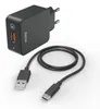 Hama set di ricarica USB-C QC sw (nero) Anteprima dell’immagine prodotto 3