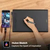 A person is using a drawing tablet connected to a smartphone, with the artwork displayed on the phone screen. Náhled obrázku produktu