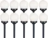 A set of 10 white LED solar garden lights with gray stakes, arranged in two rows against a white background. Produktbild-Vorschau