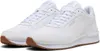 A pair of white Puma sneakers with brown soles is displayed against a white background. Produktbild-Vorschau