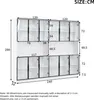 Glasvitrine 240x34x200 cm Weiß XXL Standvitrine mit 12 Produktbild-Vorschau 2