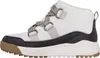 Side view of a white and beige sneaker boot. Podgląd zdjęcia produktu