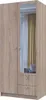 A two-door wardrobe with a mirror and two drawers, made of wood-effect material. Náhled obrázku produktu
