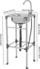 A stainless steel sink with a faucet on a stand, with dimensions indicated by text and lines. Náhled obrázku produktu