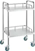 A two-tier stainless steel utility cart with casters, presented on a white background. Podgląd zdjęcia produktu