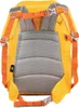 The back of a yellow backpack with orange straps and gray padding. Anteprima dell’immagine prodotto