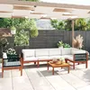 vidaXL 5-tlg. Garten-Lounge-Set mit Kissen Cremefarbenes Produktbild-Vorschau 14