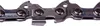 A close-up, detailed view of a chainsaw chain. Produktbild-Vorschau