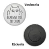 Katze mit Mittelfinger Magnet rund mit Spruch Erkenne die Produktbild-Vorschau 2