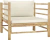 6-tlg. Garten-Lounge-Set mit Cremeweißen Kissen Bambus Produktbild-Vorschau 9
