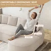 L-förmiges frameless Modulsofa, Chenille Cloud Sofa mit Produktbild-Vorschau 5