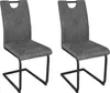 byLIVING Esszimmerstuhl 2er Set BANFF / Webstoff anthrazit Produktbild-Vorschau 1