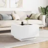 vidaXL LED-Couchtisch Weiß 60x60x40 cm Holzwerkstoff Produktbild-Vorschau 4