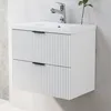 Waschtisch mit Unterschrank 60cm RIVA Badmöbel Set Weiß Produktbild-Vorschau 1
