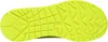 The sole of a bright yellow Skechers sports shoe is shown from an underneath view against a white background. Náhľad obrázku produktu