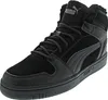 A studio shot of a single black Puma high-top sneaker. Produktbild-Vorschau