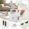 COSTWAY Kattenkast met boekenkast, kattenbakmeubel voor Productafbeelding-voorbeeld 6