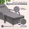 Casaria® Chaise longue en polyrotin Gris Anthracite Voir les images du produit 5