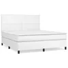 vidaXL Boxspringbett mit Matratze Weiß 160x200 cm Produktbild-Vorschau 3