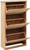 A wooden shoe cabinet with three flip-down compartments. Náhľad obrázku produktu